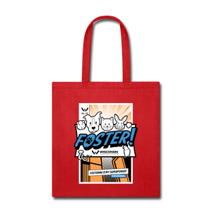 Foster Comic Tote Bag - red