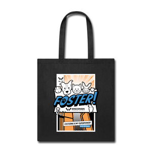 Foster Comic Tote Bag - black