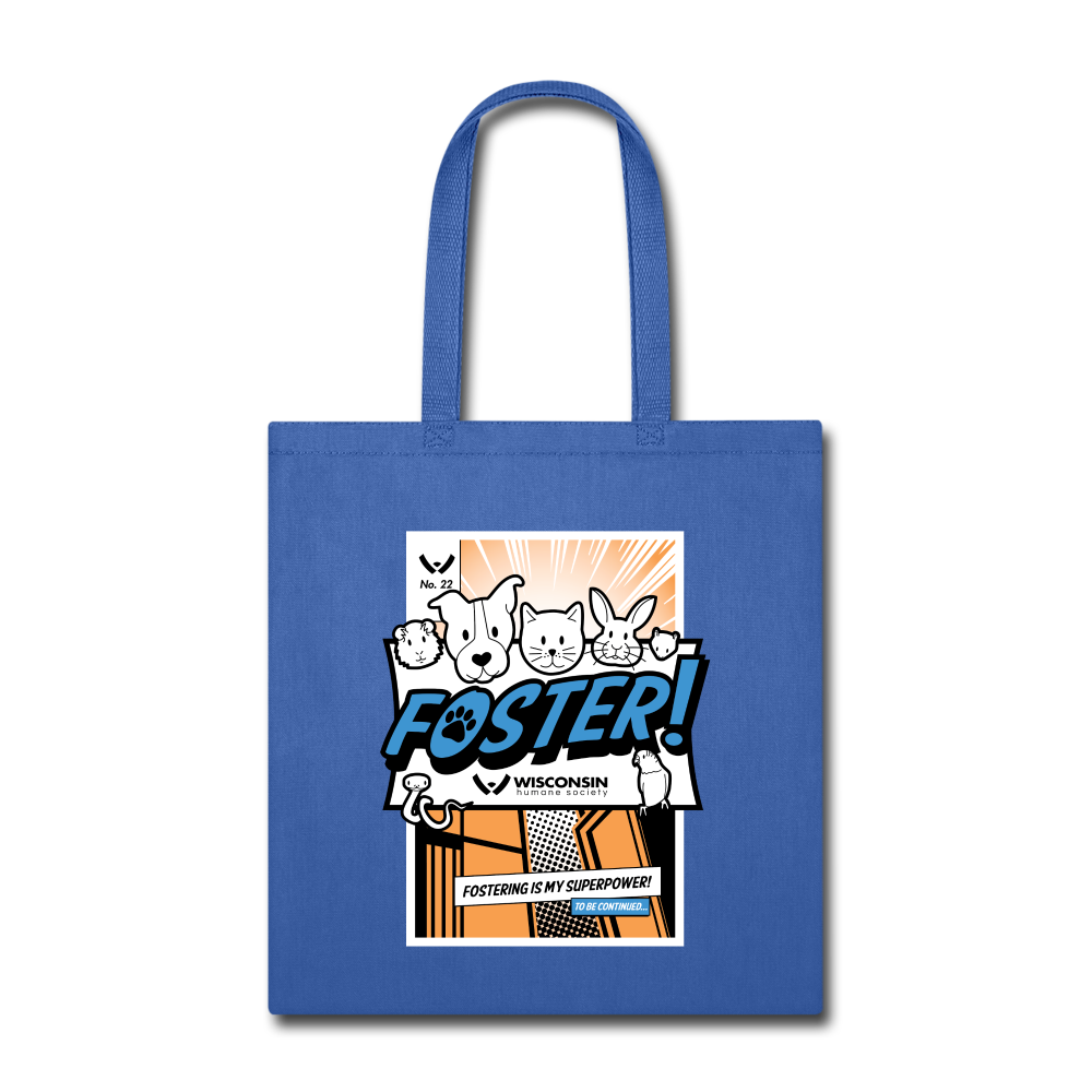 Foster Comic Tote Bag - royal blue