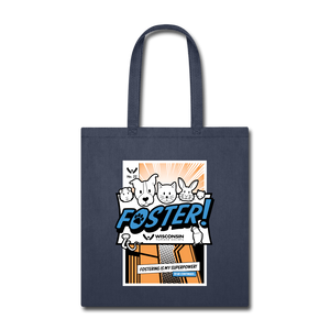 Foster Comic Tote Bag - navy