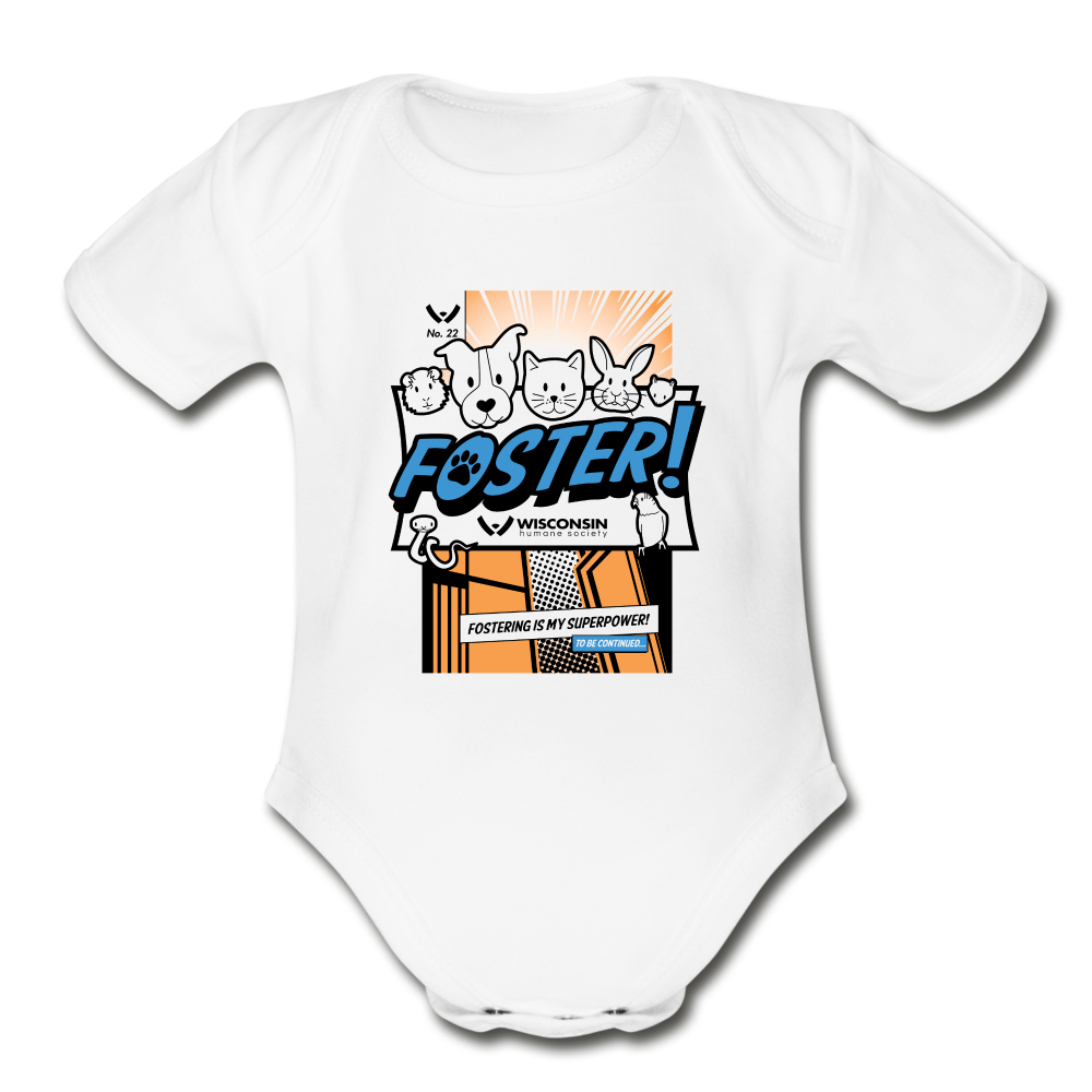 
                  
                    Foster Comic Organic Short Sleeve Baby Bodysuit - white
                  
                