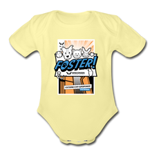 Load image into Gallery viewer, Foster Comic Organic Short Sleeve Baby Bodysuit - washed yellow