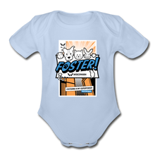 Load image into Gallery viewer, Foster Comic Organic Short Sleeve Baby Bodysuit - sky