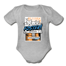 Load image into Gallery viewer, Foster Comic Organic Short Sleeve Baby Bodysuit - heather grey