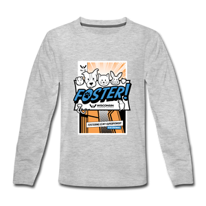 Foster Comic Kids' Premium Long Sleeve T-Shirt - heather gray