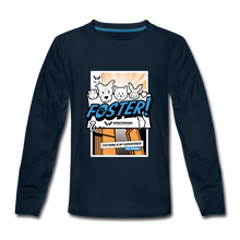 Load image into Gallery viewer, Foster Comic Kids&#39; Premium Long Sleeve T-Shirt - deep navy