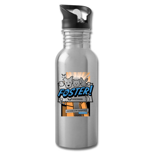 Foster Comic Water Bottle - silver