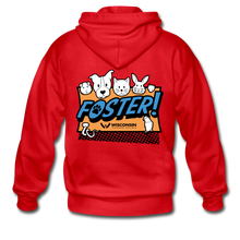 Load image into Gallery viewer, Foster Logo Heavy Blend Adult Zip Hoodie - red