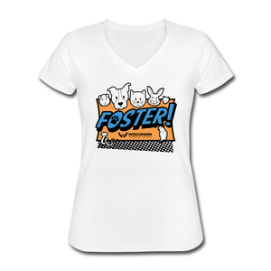 Foster Logo Contoured V-Neck T-Shirt - white