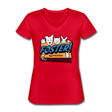 Load image into Gallery viewer, Foster Logo Contoured V-Neck T-Shirt - red