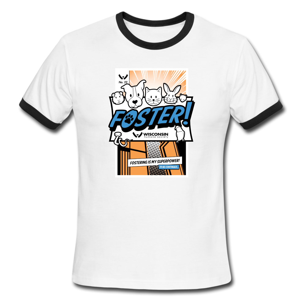 Foster Comic Ringer T-Shirt - white/black