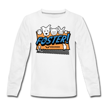 Load image into Gallery viewer, Foster Logo Kids&#39; Premium Long Sleeve T-Shirt - white