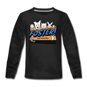 Foster Logo Kids' Premium Long Sleeve T-Shirt - black