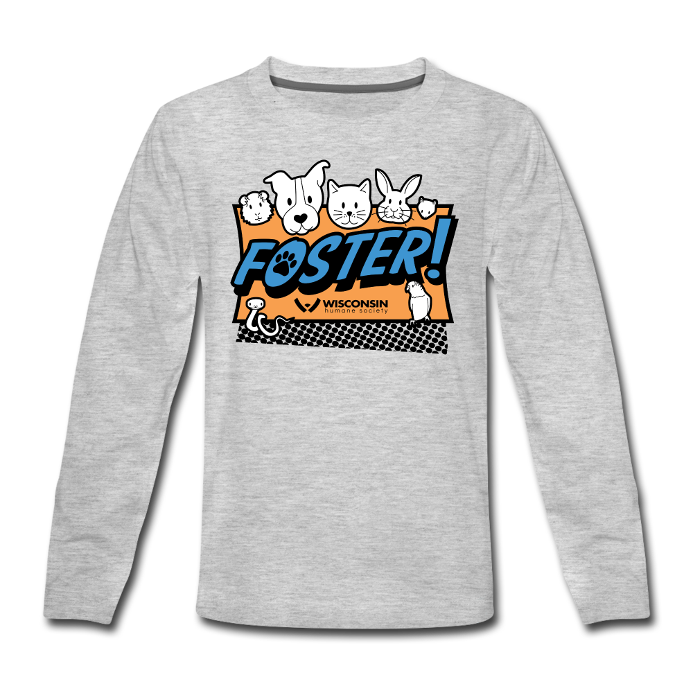 
                  
                    Foster Logo Kids' Premium Long Sleeve T-Shirt - heather gray
                  
                
