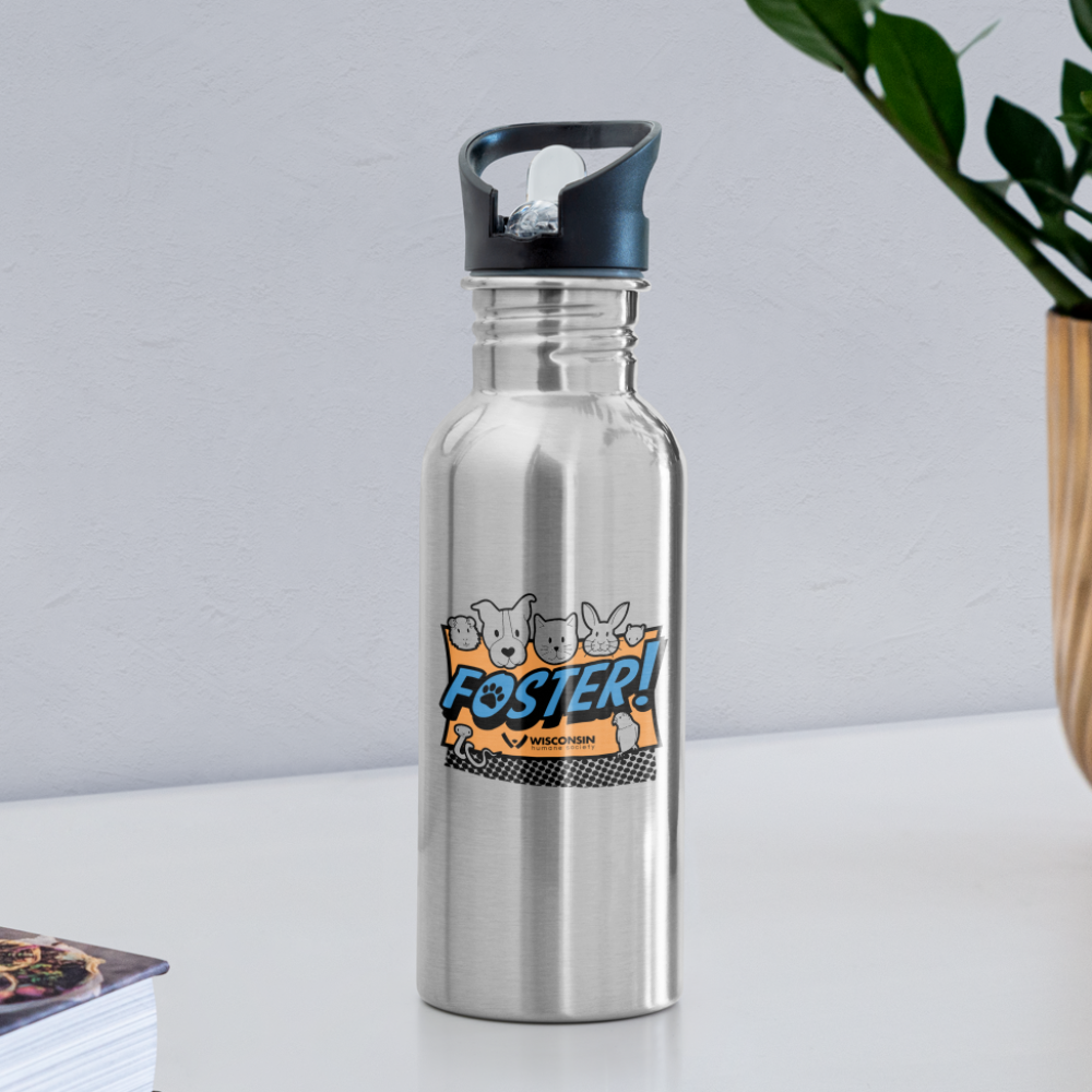 Foster Logo Water Bottle - silver