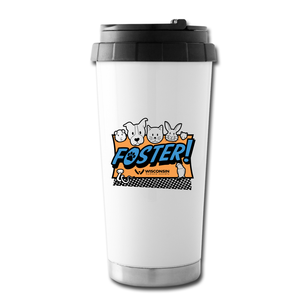 Foster Logo Travel Mug - white