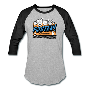 Foster Logo Baseball T-Shirt - heather gray/black
