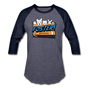 Foster Logo Baseball T-Shirt - heather blue/navy