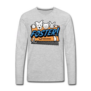 Foster Logo Classic Premium Long Sleeve T-Shirt - heather gray
