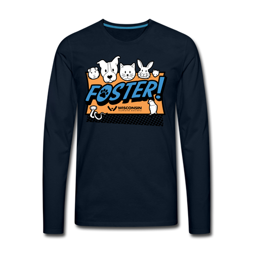 Foster Logo Classic Premium Long Sleeve T-Shirt - deep navy