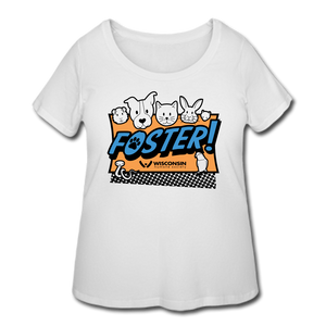 Foster Logo Curvy T-Shirt - white