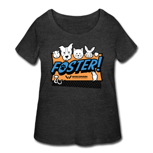 Foster Logo Curvy T-Shirt - deep heather