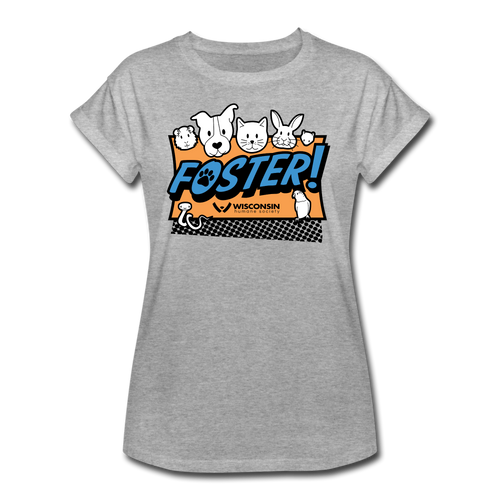 Foster Logo Contoured Relaxed Fit T-Shirt - heather gray