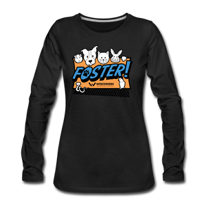 Foster Logo Contoured Premium Long Sleeve T-Shirt - black