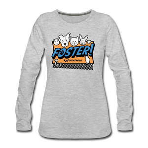 Foster Logo Contoured Premium Long Sleeve T-Shirt - heather gray