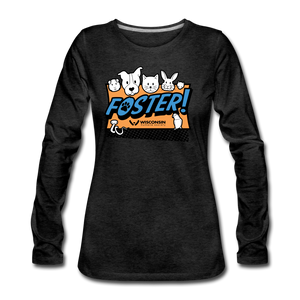 Foster Logo Contoured Premium Long Sleeve T-Shirt - charcoal grey
