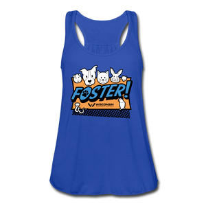 Foster Logo Flowy Tank Top by Bella - royal blue