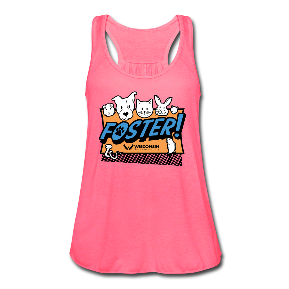 
                  
                    Foster Logo Flowy Tank Top by Bella - neon pink
                  
                