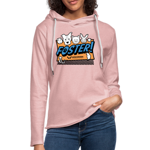 Foster Logo Lightweight Terry Hoodie - cream heather pink