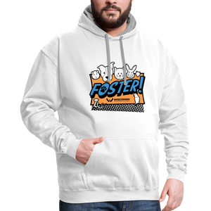 Foster Logo Contrast Hoodie - white/gray