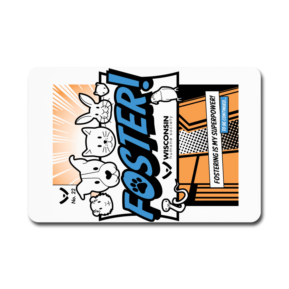 Foster Comic Rectangle Magnet - white