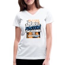 Load image into Gallery viewer, Foster Comic Contoured V-Neck T-Shirt - white