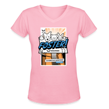 Load image into Gallery viewer, Foster Comic Contoured V-Neck T-Shirt - pink