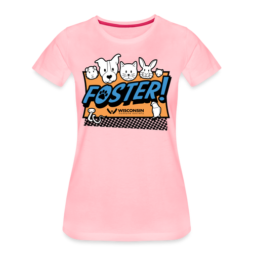 Foster Logo Contoured Premium T-Shirt - pink