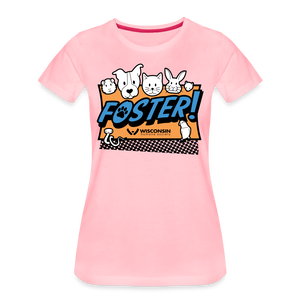 Foster Logo Contoured Premium T-Shirt - pink