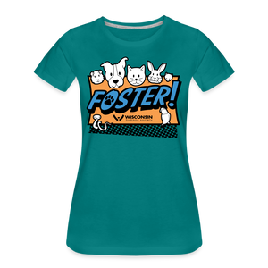 Foster Logo Contoured Premium T-Shirt - teal