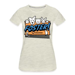 Foster Logo Contoured Premium T-Shirt - heather oatmeal