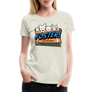 Foster Logo Contoured Premium T-Shirt - heather oatmeal