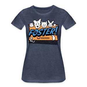 Foster Logo Contoured Premium T-Shirt - heather blue