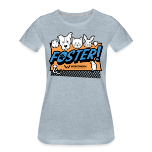 Foster Logo Contoured Premium T-Shirt - heather ice blue