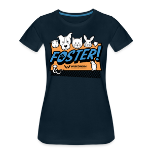 Foster Logo Contoured Premium T-Shirt - deep navy