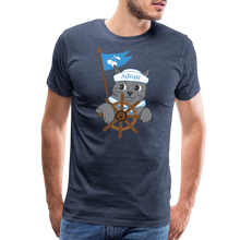 Load image into Gallery viewer, Door County Sailor Cat Classic Premium T-Shirt - heather blue