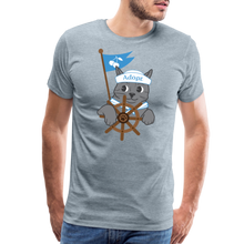 Load image into Gallery viewer, Door County Sailor Cat Classic Premium T-Shirt - heather ice blue