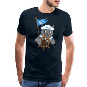 Door County Sailor Cat Classic Premium T-Shirt - deep navy