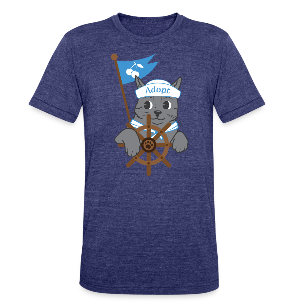 
                  
                    Door County Sailor Cat Tri-Blend T-Shirt - heather indigo
                  
                