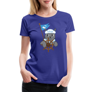 Door County Sailor Cat Contoured Premium T-Shirt - royal blue